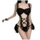 thumbnail image 1 of Lencería sexy para mujer Traje de sirvienta Cosplay Arco Malla Perspectiva Tentación Uniforme Babydoll Ropa interior Ropa de dormir Traje Fridja  nalpqowj41381, 1 of 1