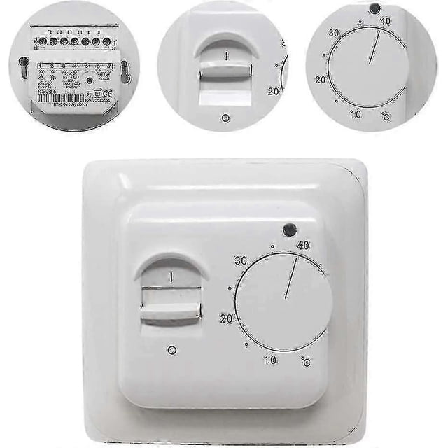 Termostatos manuales para suelo radiante (220 V, 16 A), controlador eléctrico para suelo radiante, termostato mecánico para ambiente con sonda de suelo (1 unidad)
