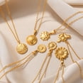 thumbnail image 2 of Collar con colgante de acero inoxidable para mujer, cadena de Color dorado de 18K, joyería de moda, collares redondos de sol lindo, regalo nuevo, envío gratis, 2 of 4