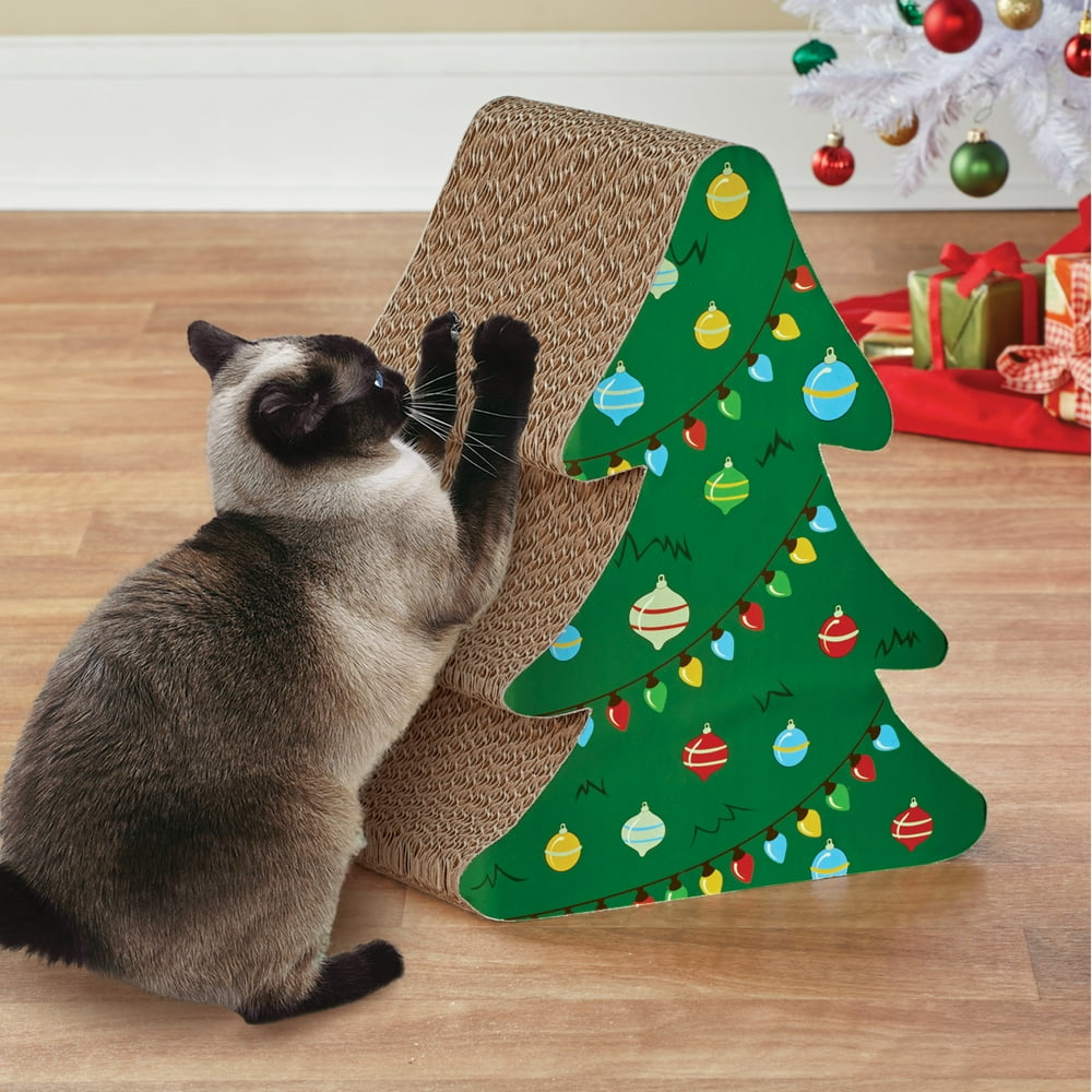 Christmas Tree Holiday Cat Scratcher with Catnip