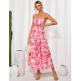 thumbnail image 3 of Vestido GRACE KARIN con estampado floral para invitados de boda, estilo bohemio, maxi rosa, XL, 3 of 5