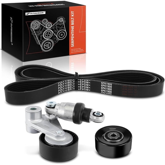 A-Premium Engine Serpentine Belt Drive Kit Compatible with Kia Sorento 2016-2018, Sedona 2015-2019, K900 2015-2017 - 3.3L 3.8L
