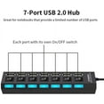 thumbnail image 2 of USB Hub 7-Port USB 2.0 Hub with Individual LED lit Power Switches, 2 of 7