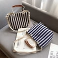 thumbnail image 4 of Black and white vertical striped crossbody bag-black, 4 of 5