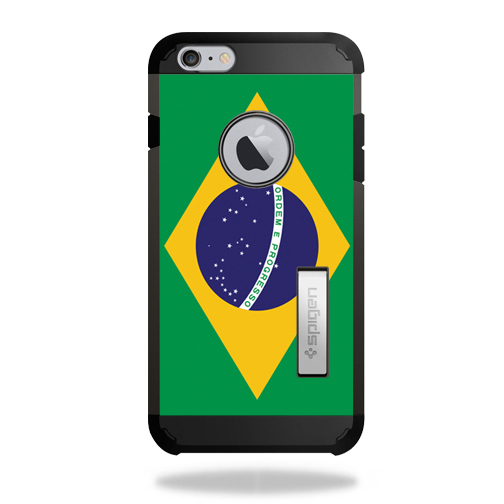 Skin Decal Wrap Compatible With Spigen iPhone 6 Plus/6s Plus Armor Kickstand Brazilian Flag - image 1 of 4