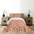 thumbnail image 4 of Ambesonne Mushroom Quilted Bedspread Set 2 Pcs, Leaves Berries Amanita, Twin Size, Burnt Sienna White, 4 of 5
