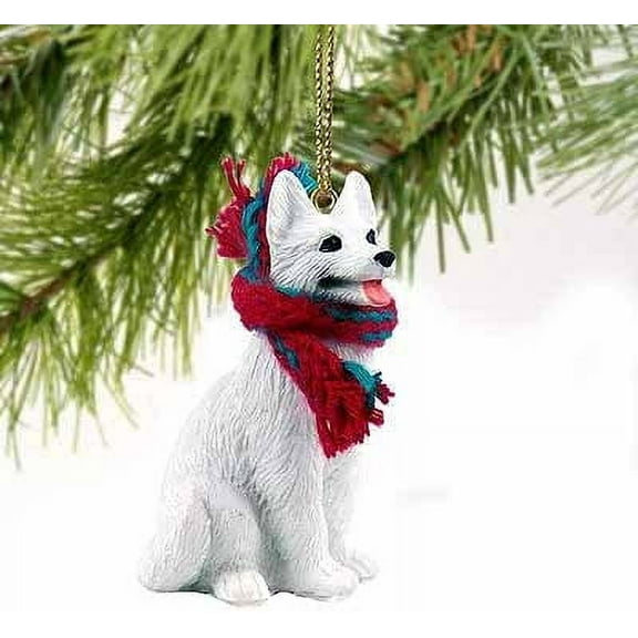 German Shepherd Tiny One Christmas Ornament White