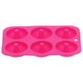 thumbnail image 2 of Molde para donas de 6 rejillas, molde redondo de silicona para pastel de chocolate, molde para pan, bandeja para hornear, accesorio, rojo rosa, 2 of 14