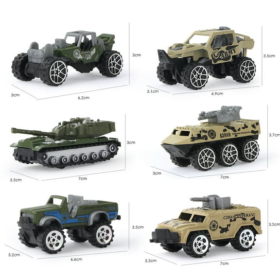 WORGEOUS 6pcs Vehicles Toys Alloy Car Model Kid Educational Toys Toy Car Toys