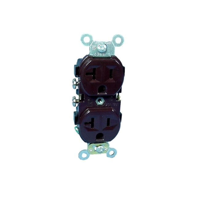 Enchufe eléctrico Leviton 5800-SP, 20 amperios, 125 V, dúplex, marrón