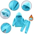 thumbnail image 4 of MXIEZI Toddler Baby Long Sleeve Sweatshirt Outfit for Girls Boys Solid Color Hoodie Pullover Tracksuit Infant Fall Winter Thicken Casual Sweatsuit Set 0-6T, 4 of 11