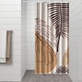 thumbnail image 3 of Small Stall Narrow Shower Curtain 36"W x 72"L – Tropical Bohemian Leaves, Mid-Century Abstract Boho Botanical Bathroom Decor, Vintage Floral Palm Leaf Pattern, Rustic Tribal Folk Style, 3 of 5