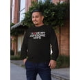 thumbnail image 2 of Old Glory Mens I Love My Awesome Wife Long Sleeve Graphic T Shirt, 2 of 6