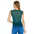 thumbnail image 3 of Blusa Manga Corta Olanes Mujer Moda Casual Petróleo negro CH, 3 of 5