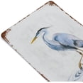 thumbnail image 6 of Vintage Blue Heron Wading in Water Metal Tin Sign, Coastal Watercolor Bird Nature Wall Decor Art Plaque for Bathroom Lake House Beach Home, 8x12 Inch, 6 of 7