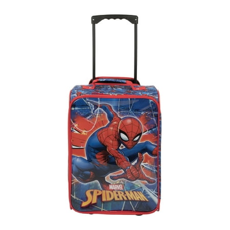 Bioworld 18 inch Marvel Spider-Man Spiderman Soft Sided Softside Kids Rolling Pilot Case Luggage