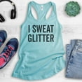 thumbnail image 2 of I Sweat Glitter Tank Top, Ladies Racerback Tank Top, Workout Tank, Exercise Tank, Glitter Tank, Cancun, Large, 2 of 3