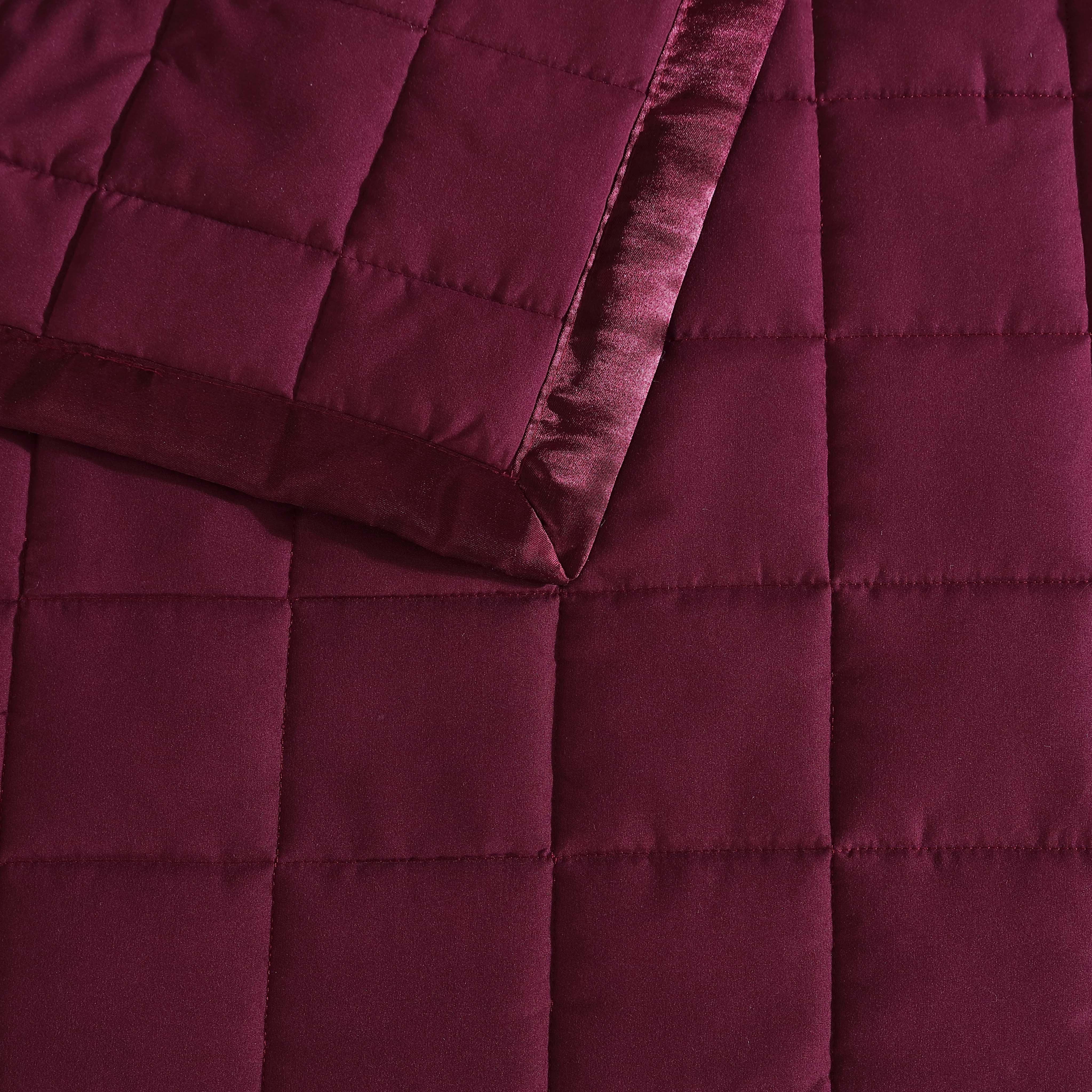 Beatrice Home Fashions, Down Alt Blanket with Satin Trim, Full/Queen, Cabernet