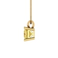 thumbnail image 3 of Clara Pucci 18K Yellow Solid Hypoallergenic Gold 0.5Ct Natural Citrine Princess Cut Solitaire Designer Necklace Pendant For November, 3 of 6