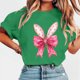 thumbnail image 2 of Tops de Manga Corta de Verano para las Mujeres Imprimir Blusa de Cuello Redondo, Moda Ligera de Poliéster Spandex, 2 of 6