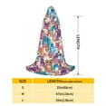 thumbnail image 2 of Honeii Watercolor Owl Print Poncho Cape, Cloak Coat, Snuggly Hooded Wearable Blanket, Hooded Cape For Teenagers,Halloween Costumes-Medium, 2 of 7