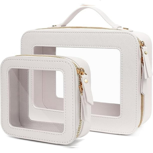 Set de bolsas de maquillaje de viaje FFPaw, transparente e impermeable, aprobado por la TSA