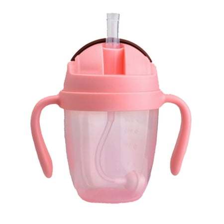 300ml Straw Babies With Handles PP Suction Water Milk Wide Mouth ...