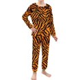 thumbnail image 2 of DISNIMO Animals Tiger Stripes Long Sleeve 4t Boys Pajamas 2 Piece Set for Kids Pj Pants Set for Girls Long Sleeve Sleepwear Sets for Kids Crewneck Nightwear with Pocket Kids, 2 of 7