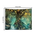thumbnail image 2 of Tapiz de árbol de bosque, sala de estar, colgante de pared, pintura de poliéster, alfombra, manta, adorno para el hogar, 150x130cm AweSitey HA8481-01B, 2 of 6