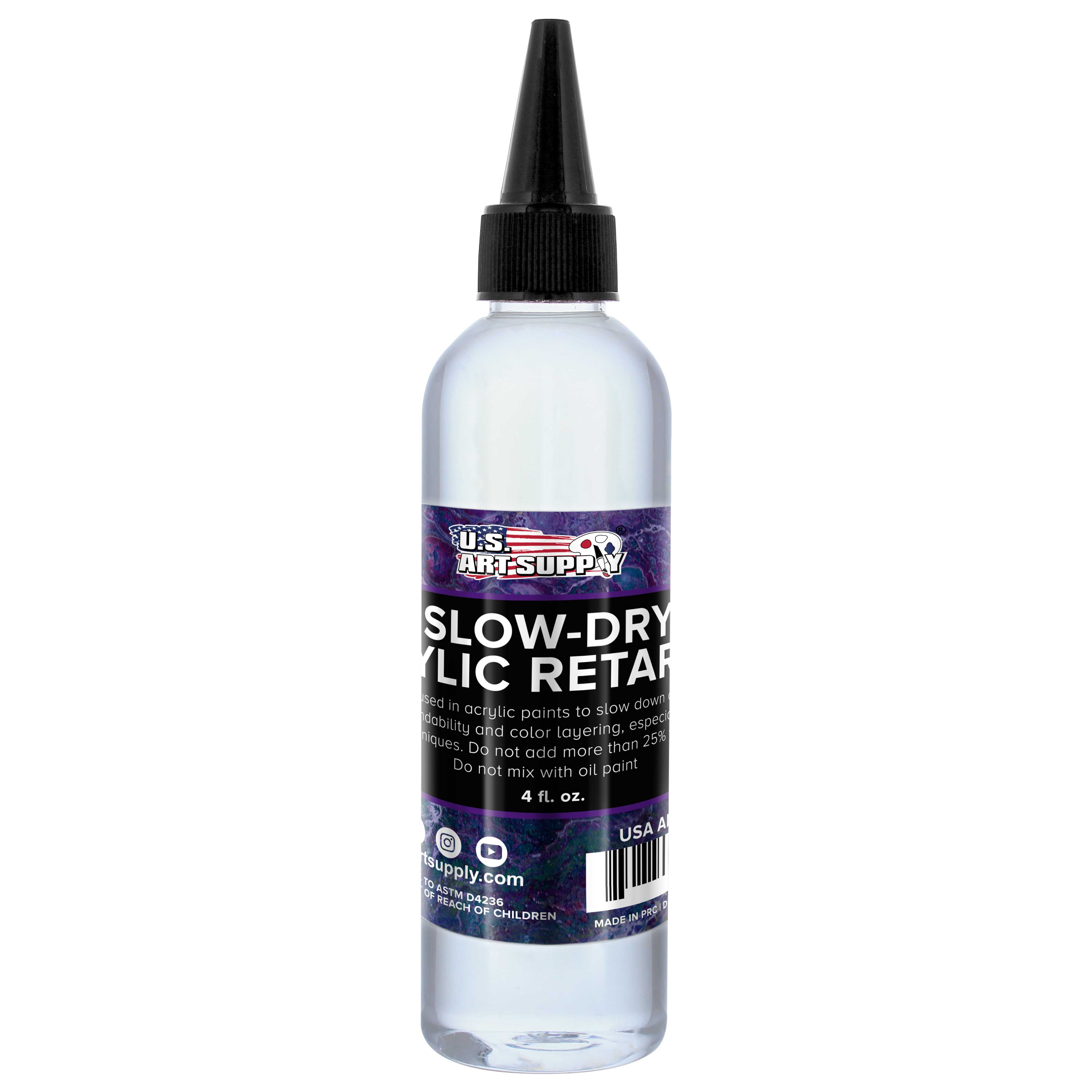U.S. Art Supply Acrylic Retarder Liquid 4Ounce