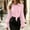 Pink-A, variant on Women Lapel Ruffle Tie Front Blouse, Puff Long Sleeve Flared Cuff Chiffon office Work Shirt Solid Elegant Top Pink-A XL(XL)