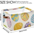 thumbnail image 3 of Coolnut Colorful Easter Eggs Storage Bins Foldable Canvas Fabric Storage Basket with Handles for Organizing, Large Storage Baskets for Shelves Closet Decor Gifts, 3 of 7
