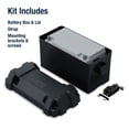 thumbnail image 4 of Attwood Group 29/31 Marine Battery Box, Vented Battery Case with Hold-Down Strap and Mounting Hardware, Black, 4 of 6