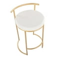 thumbnail image 3 of LumiSource Gold Metal, White PU Round Fuji 26" Fixed-Height Counter Stool - Set of 2, 3 of 8