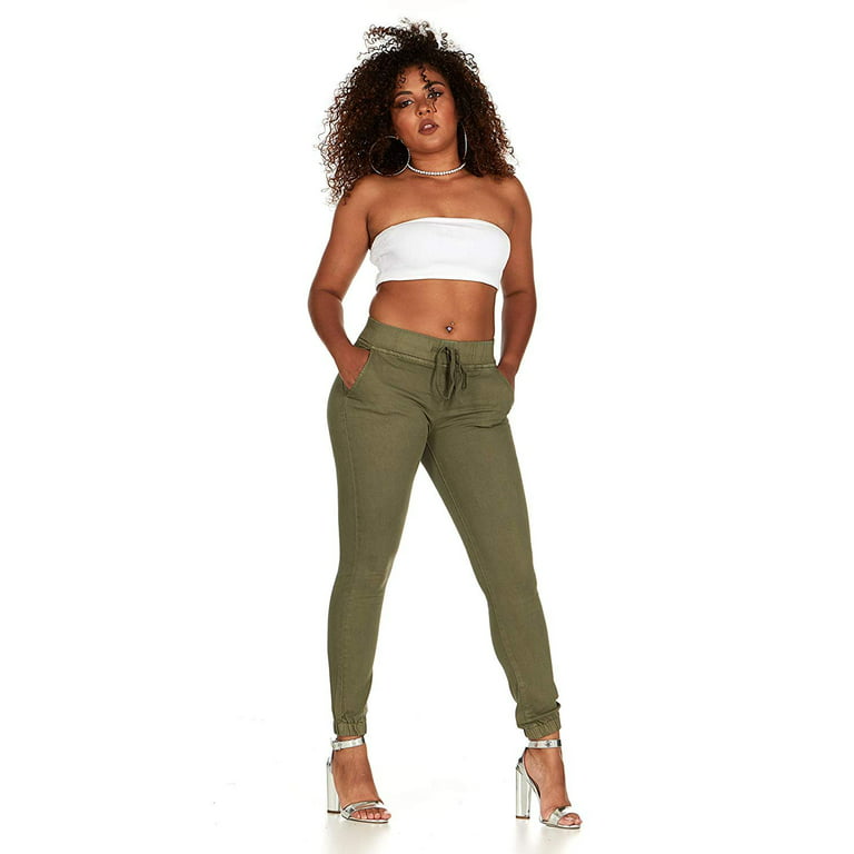 Plus Size Skinny Jeans Joggers Drawstring Pants Teen Girls Juniors Solid or  Camo 