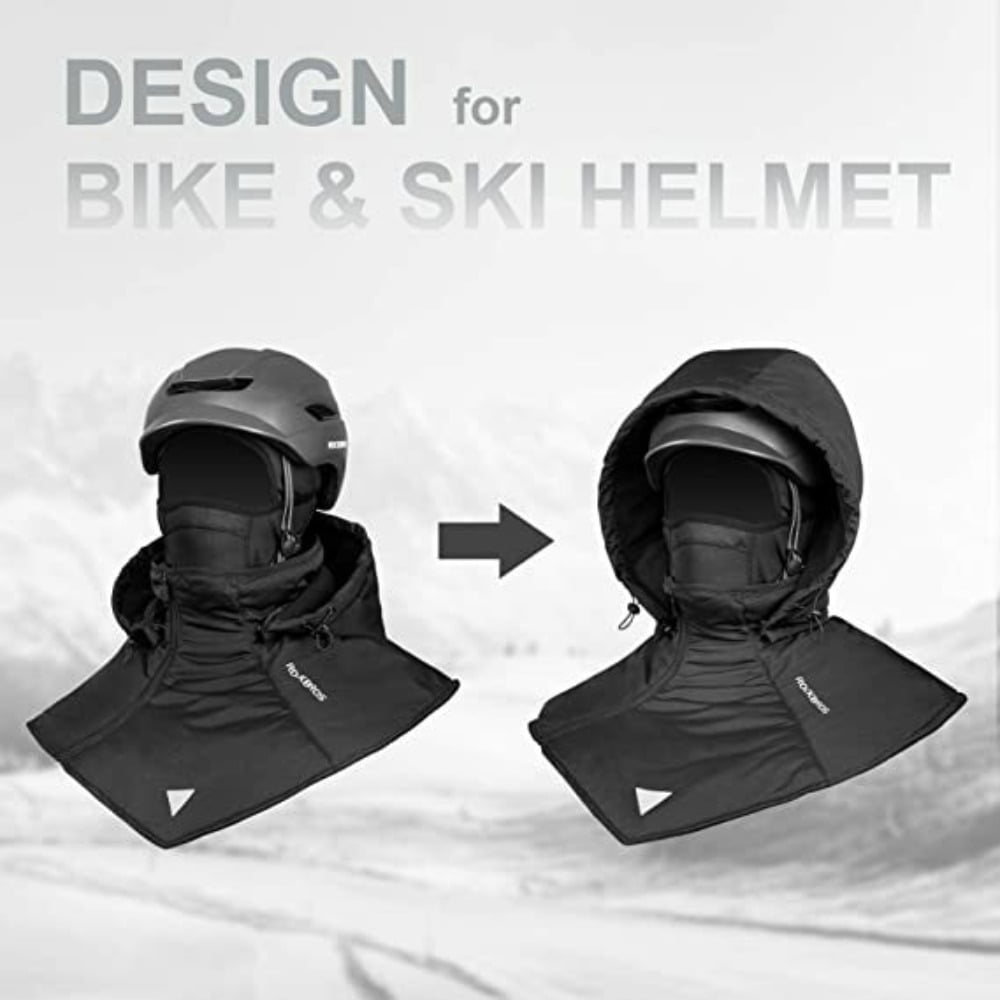 ROCKBROS Winter Ski Head Cover Thermal Fleece Balaclava Breathable Ski Face Mask Unisex with Hood Outdoors Sport Running Cycling Snow Skiing