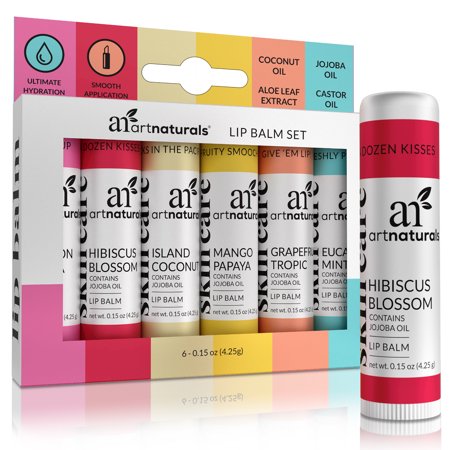 ArtNaturals Natural Lip Balm Beeswax - (6 x .15 Oz / 4.25g)