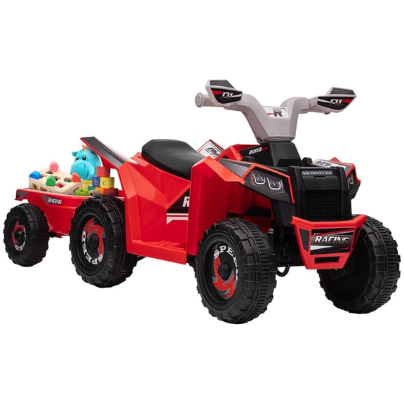 Aosom 6V Kids ATV Quad, Battery Powered Electric Vehicle for Kids - Red