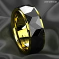 thumbnail image 5 of Tungsten Rings for Men Wedding Bands for Him Womens Wedding Bands for Her 8mm Black Gold Diamond Polished, 5 of 9