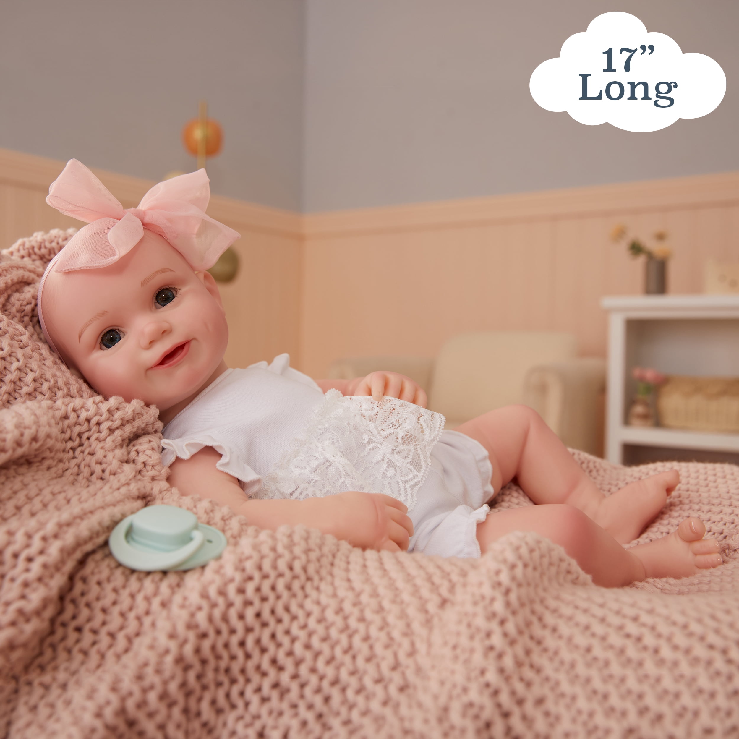 BABY born Real Hand-Painted, Realistic Reborn Baby Doll Girl - Light, Open Eyes, Ages 3+