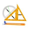 thumbnail image 2 of xinxixnxx 4Pcs Large Math Geometry Rulers White Black Board Compass Chalkboard Teachers Drawings Drafting Ruler White Board, 2 of 9