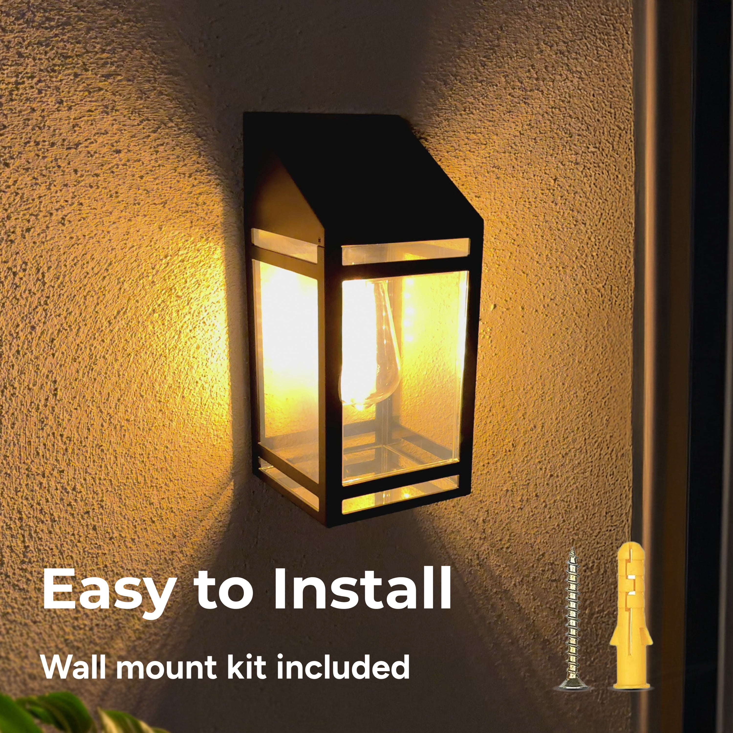 Techko Solar LED Wall Lantern - Amber or White Light