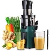 Electric Cold Press Masticating Juice Extractor ,Slow Juicer Machine 200W for Vegetables Celery Wheatgrass Watermelon Leafy Greens Carrot,Big Wide Chute and 800ml Juice Cup