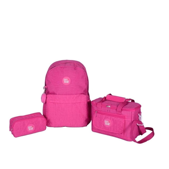 Set de Mochila Pen + Gear Rosa 3 Piezas