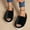 Black, variant on Miluxas Womens’s Slippers Comfy Memory Foam House Open Toe Fuzzy Slipper Plush Indoor Outdoor Slide ry Platform Shoes White 42