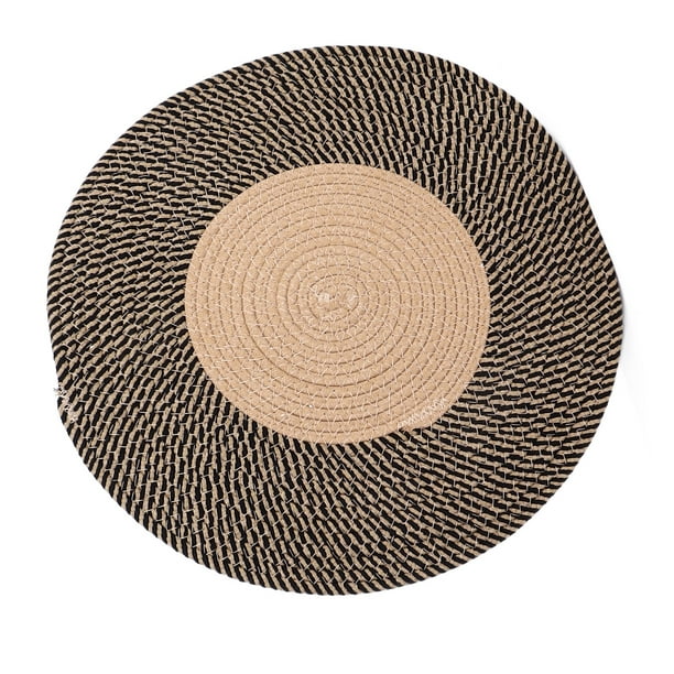 Alfombra De Ganchillo De Yute, Alfombra Tejida A Mano De Estilo Nórdico Retro Reversible Para Pasillo De Dormitorio