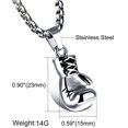 thumbnail image 5 of Chaîne de Gant de Boxe en Acier Inoxydable Punk pour Hommes et Femmes, Pendentif Collier, Argent (Femmes), 5 of 5