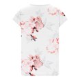 thumbnail image 4 of up to 60% off Gifts Usmixi Shirts for Women Sexy Lace Patchwork Hollow out Loose Fit Pleated Hem Tee Tops Summer Trendy Floral Short Sleeve Round Neck Ladies Blouses White XXL, 4 of 5