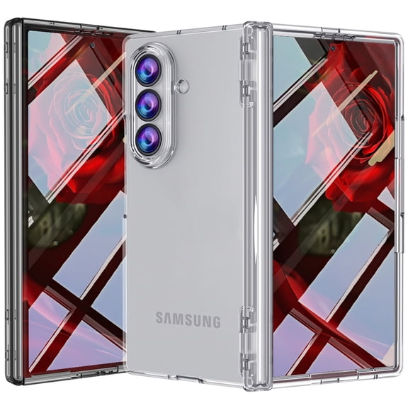 Dteck Case with Built-in Front Screen Protector for Samsung Galaxy Z Fold8 Ultra,Shockproof PC Case Hinge Protection Transparent Cover for Galaxy Z Fold8 Ultra,Clear