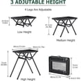 thumbnail image 3 of Table de Grill avec Hauteur Réglable jusqu'à 28” (71 cm), Table de Camping Pliante Robuste en Forme de X, Support Stable pour BBQ et Four de Table, Charge de 180 Lb, Légère pour la Cuisson Extérieure, 3 of 9